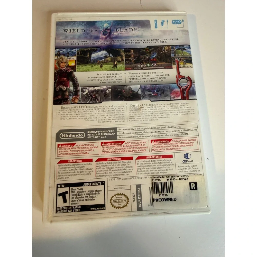 Xenoblade Chronicles Nintendo Wii Complete With Manual Tested Working
